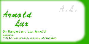 arnold lux business card